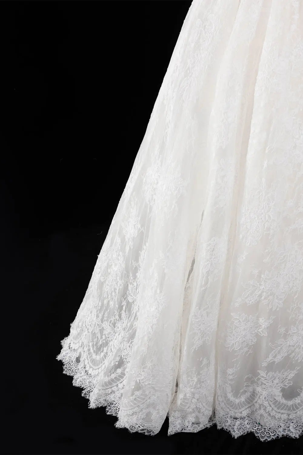 Off White Floral Lace Strapless Wedding Dress SW694 Sheer Fairy