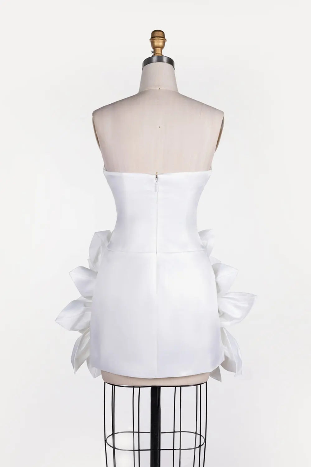 White 3D Flower Strapless Evening Dress ST109 Sheer Fairy