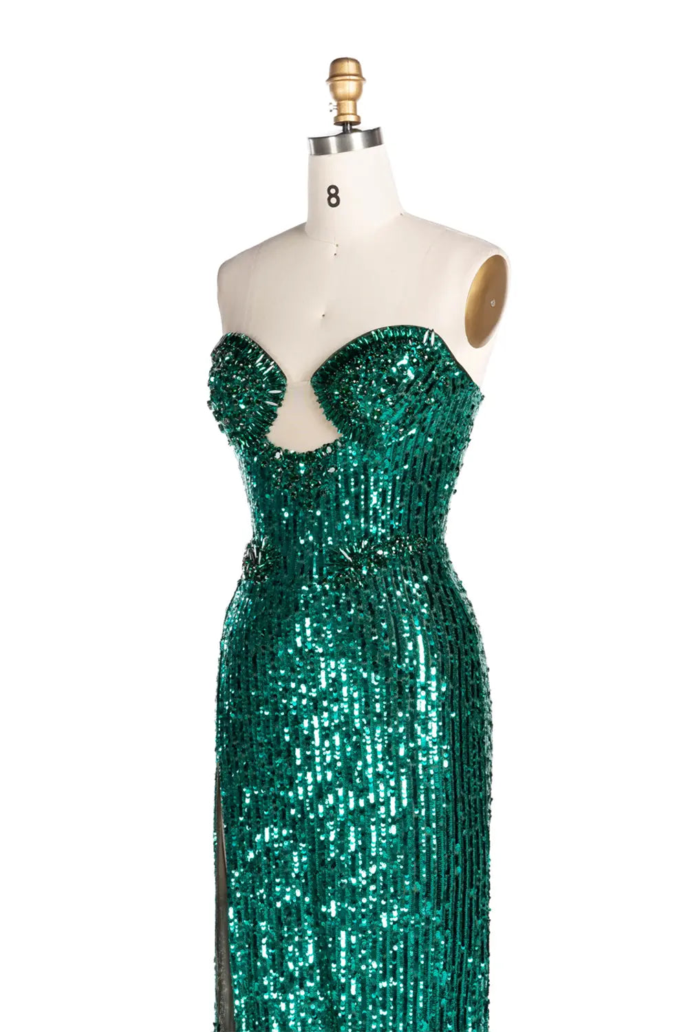 Green Strapless Sequin Formal Evening Dress ST099 Sheer Fairy