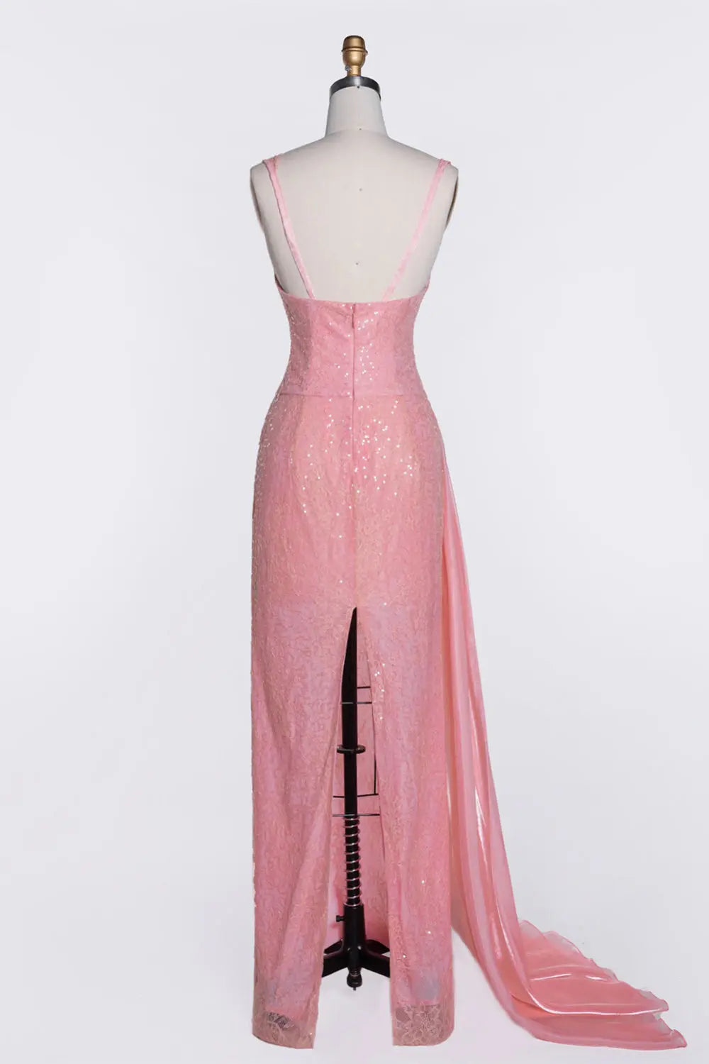 Pink Spaghetti Strap Corset Evening Dress ST105 Sheer Fairy