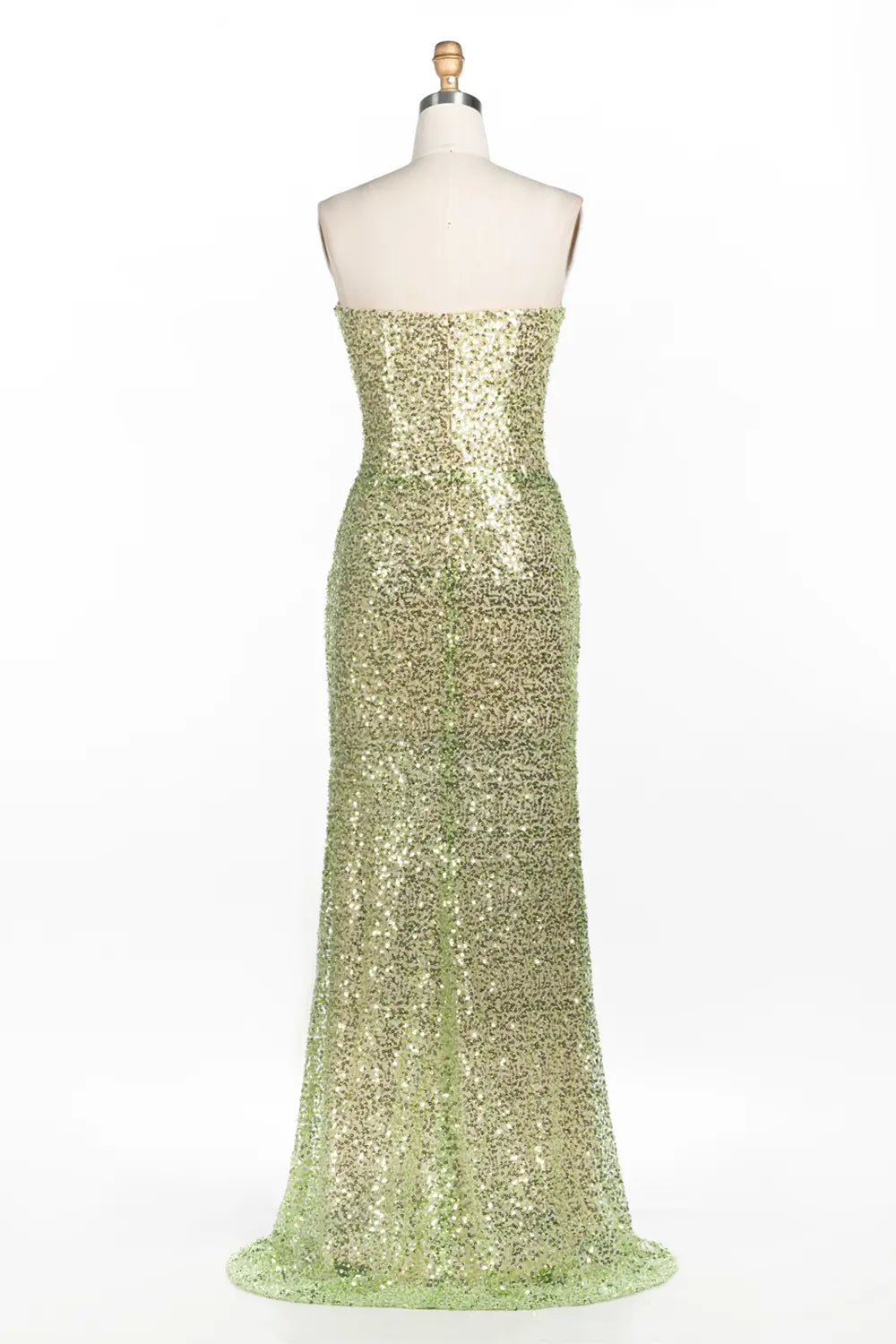 Green Strapless Cutout Sequin Formal Evening Dress ST060 Sheer Fairy
