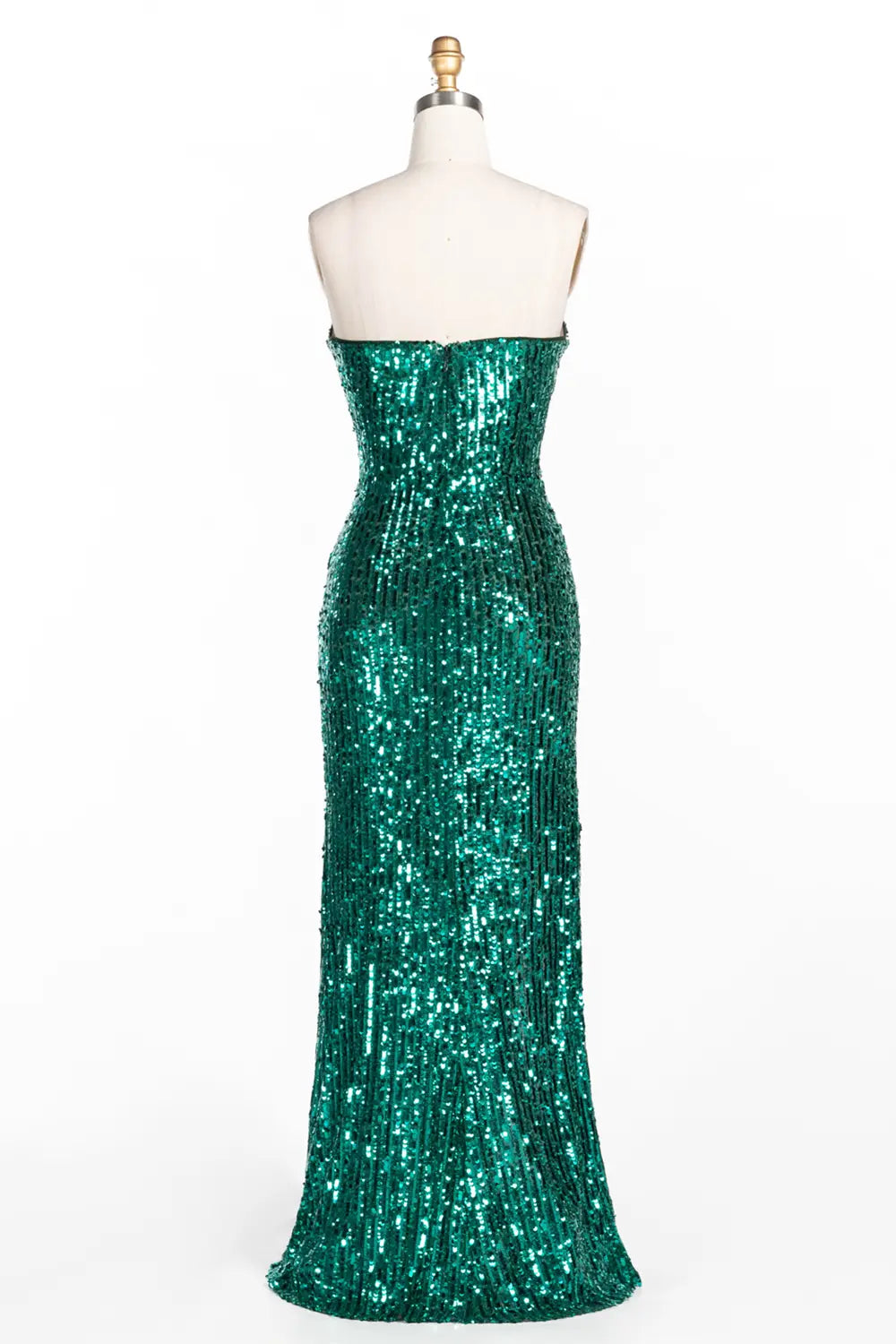 Green Strapless Sequin Formal Evening Dress ST099 Sheer Fairy