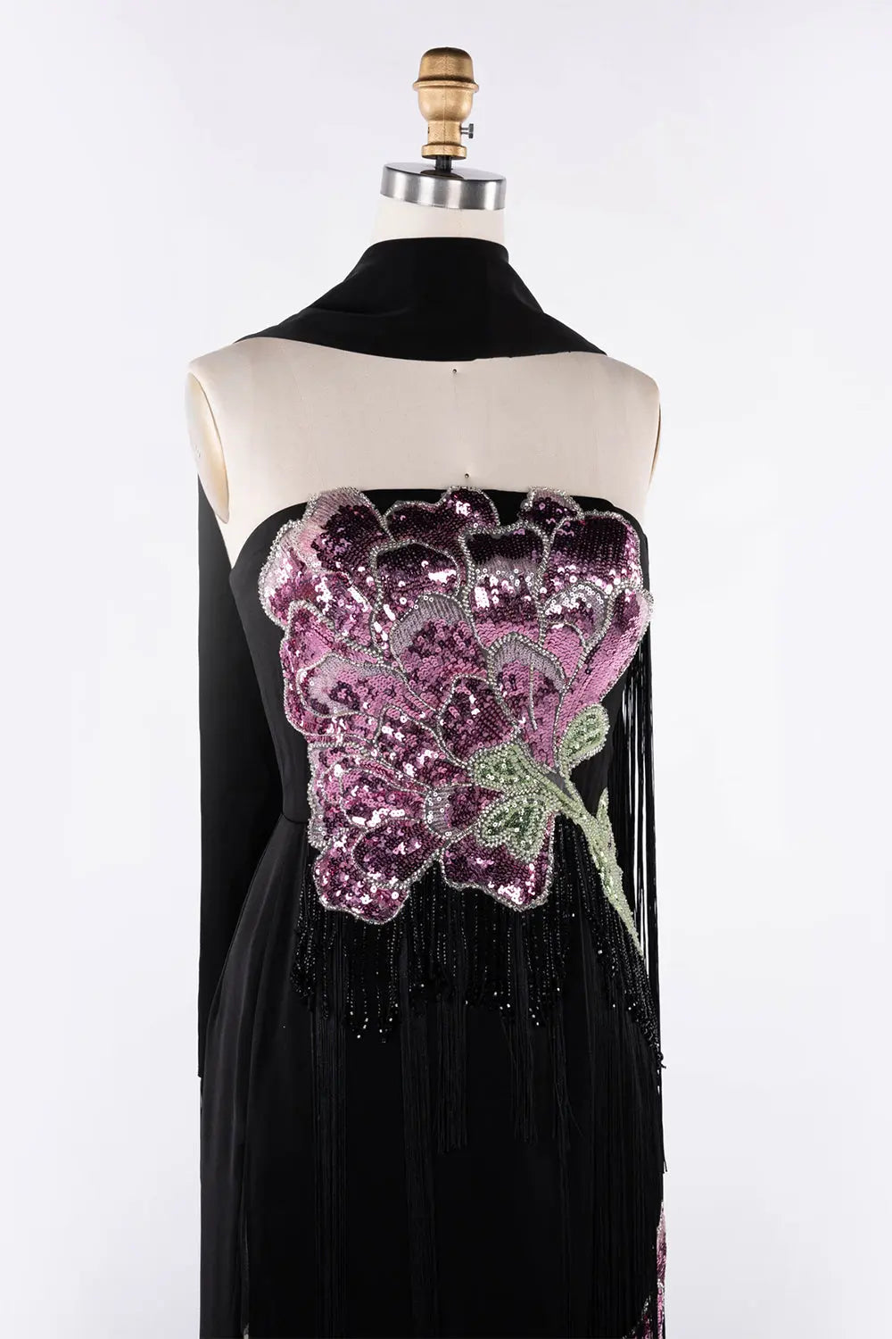 Black Sequin Floral Evening Gown ST120 Sheer Fairy