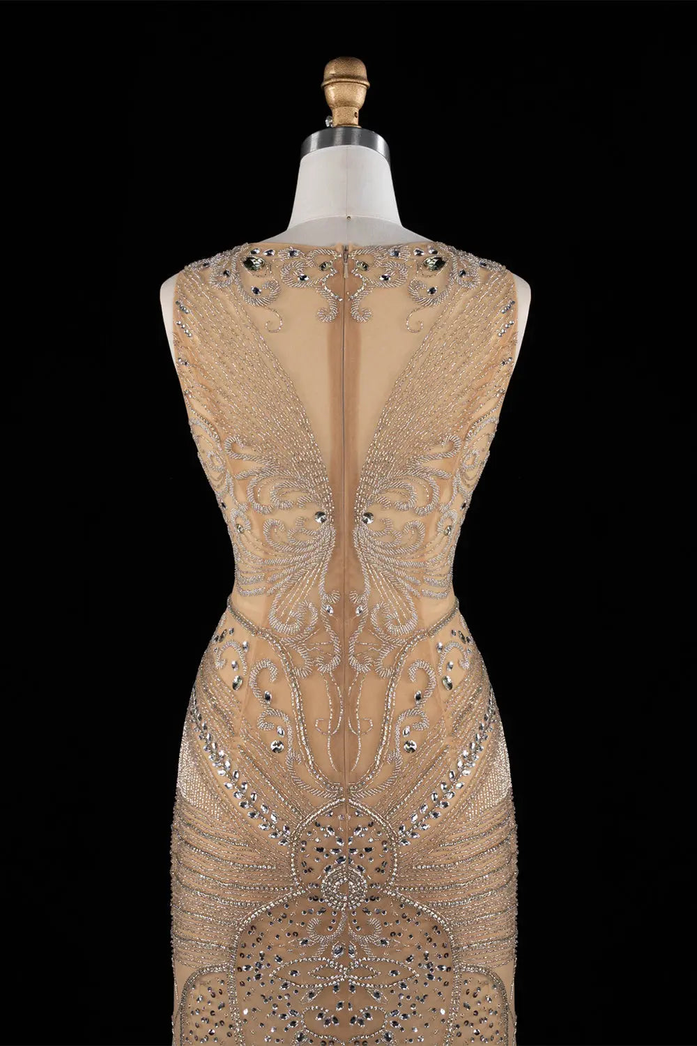 Nude Crystal Embellished Evening Gown SH026 Sheer Fairy