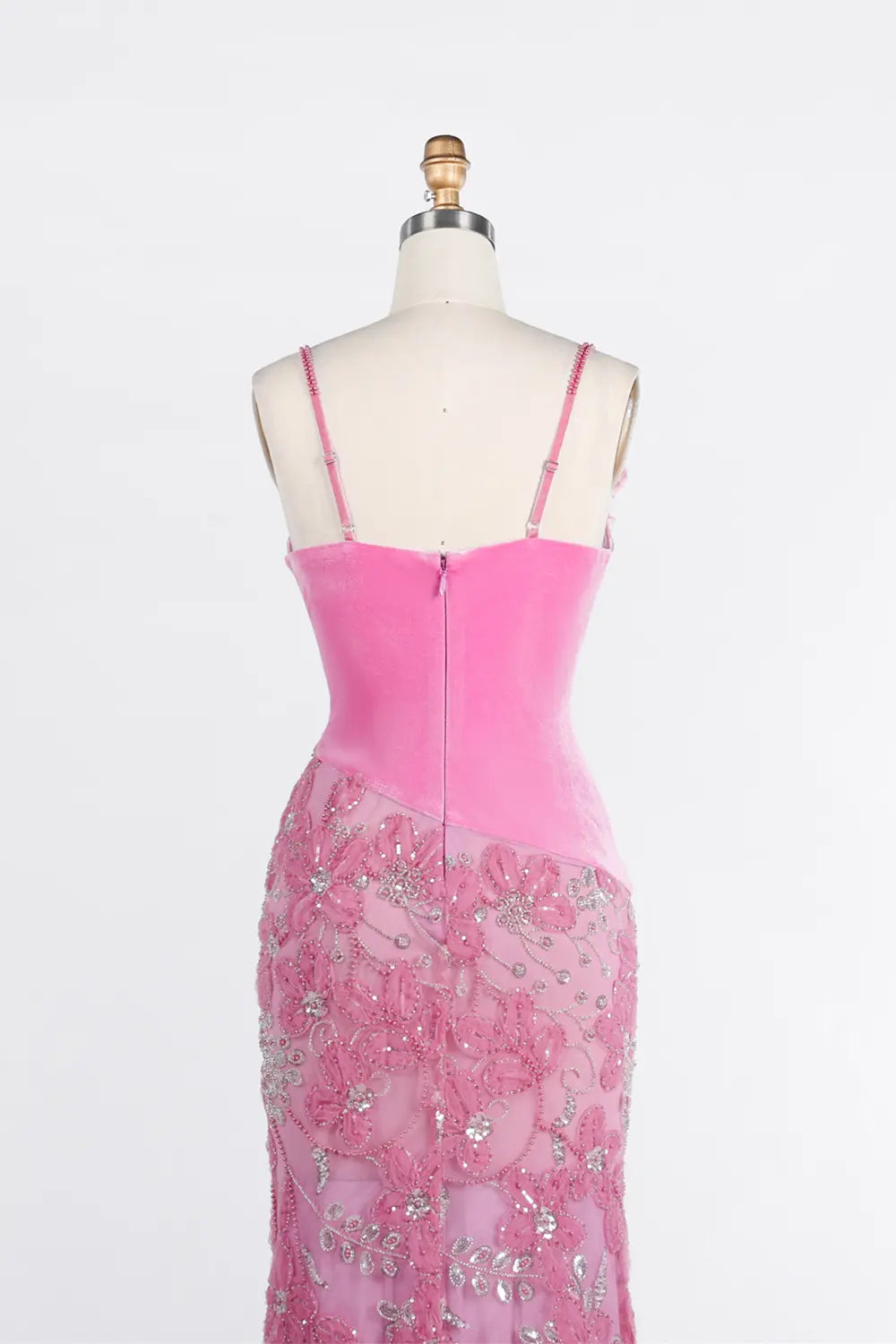 Pink Sweetheart Floral Sequin Mermaid Evening Gown ST040 Sheer Fairy