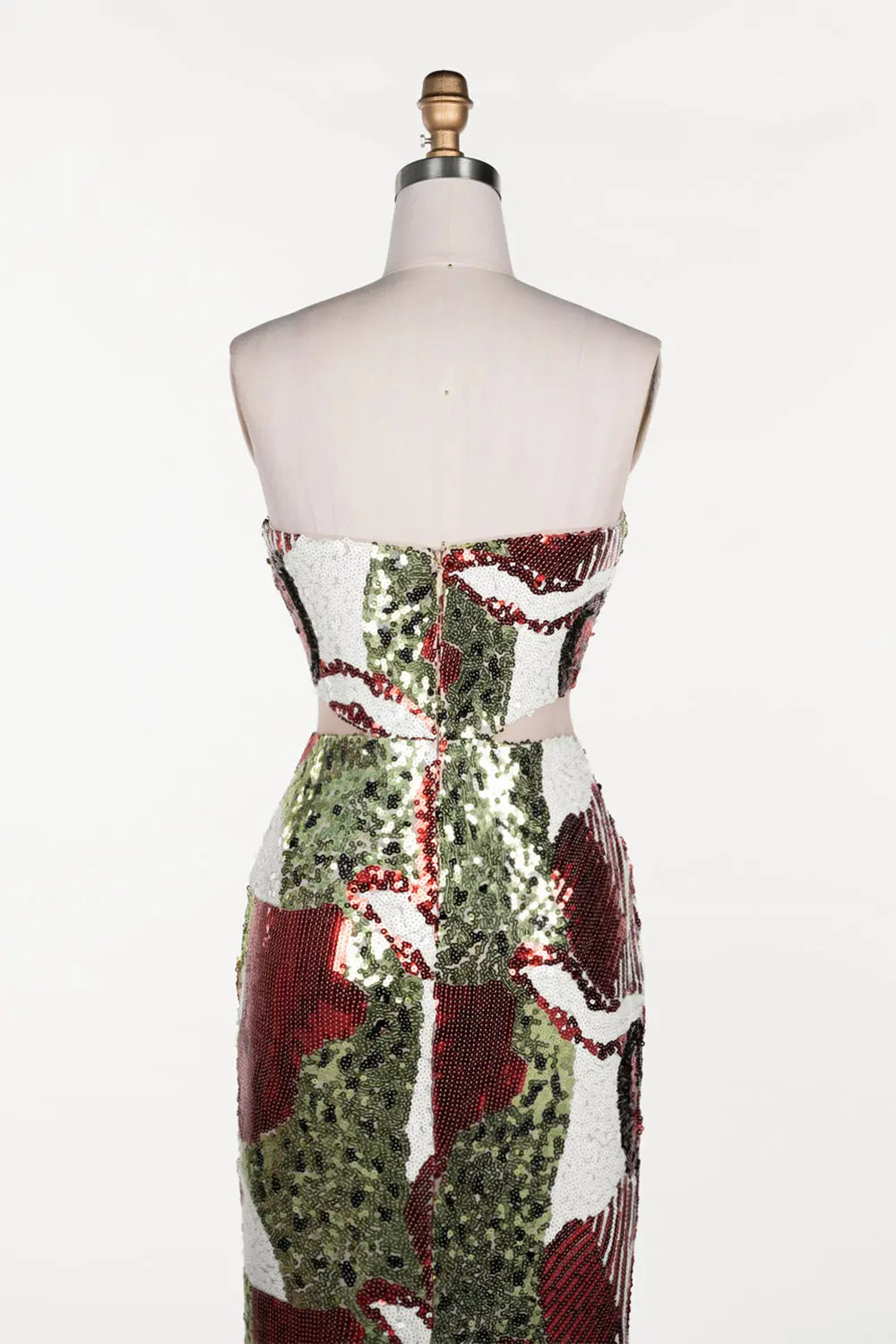Multicolored Sequin Strapless Column Gown ST112 Sheer Fairy