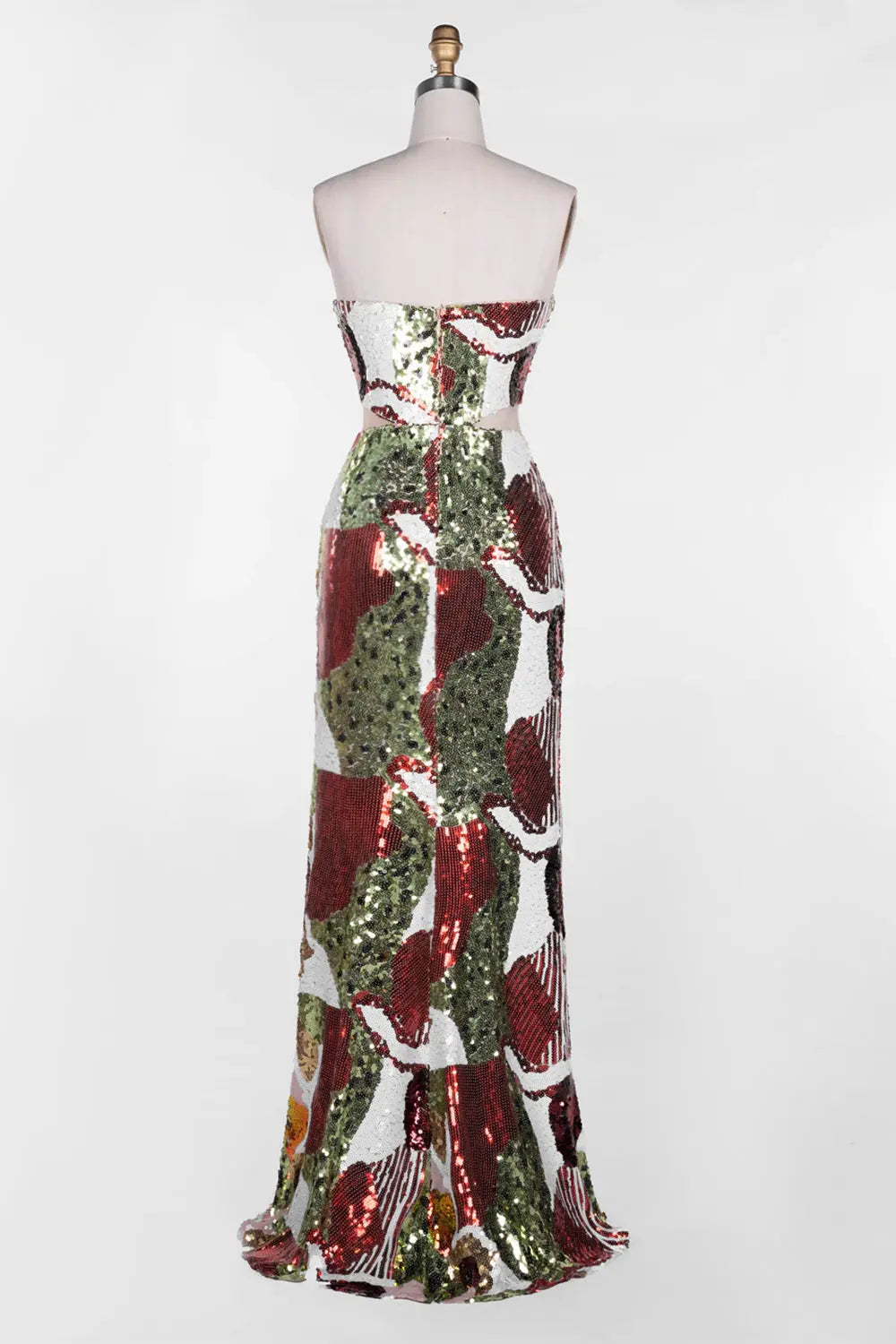 Multicolored Sequin Strapless Column Gown ST112 Sheer Fairy