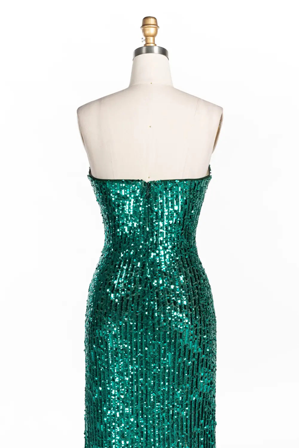Green Strapless Sequin Formal Evening Dress ST099 Sheer Fairy