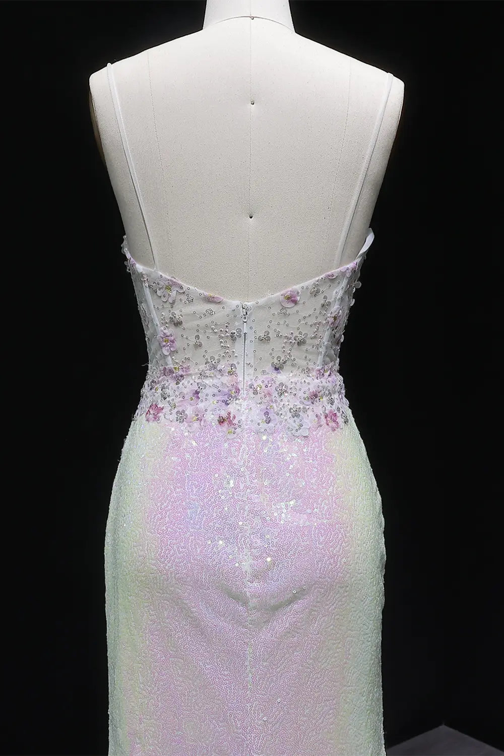 Sexy Split Side Backless Long Gradient Pink Prom Dress Party Gown SH061 Sheer Fairy