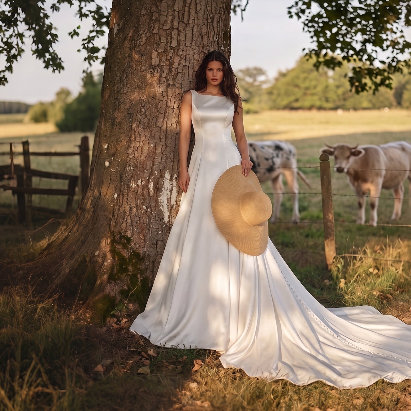 Glamorous White Mermaid Wedding Dress with Cowl Neck SW719 Sheer Fairy