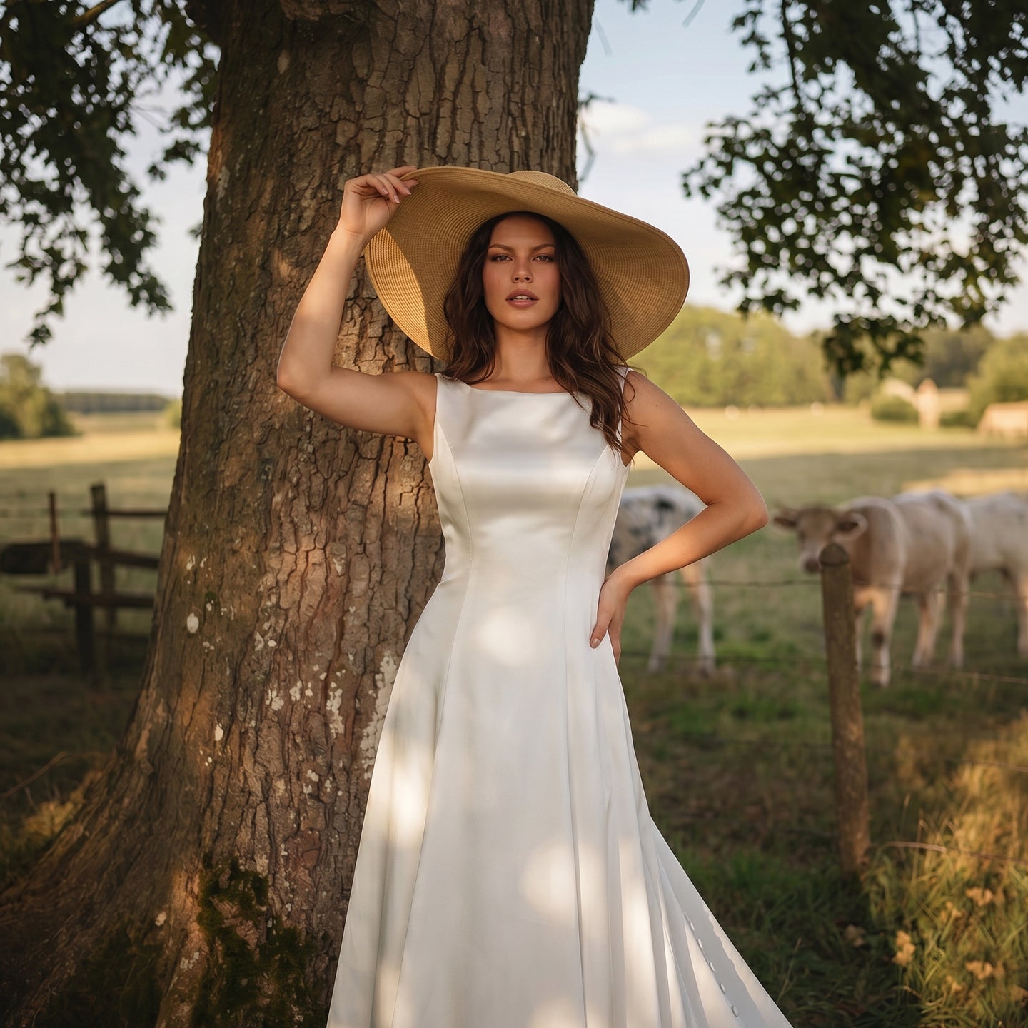 Glamorous White Mermaid Wedding Dress with Cowl Neck SW719 Sheer Fairy