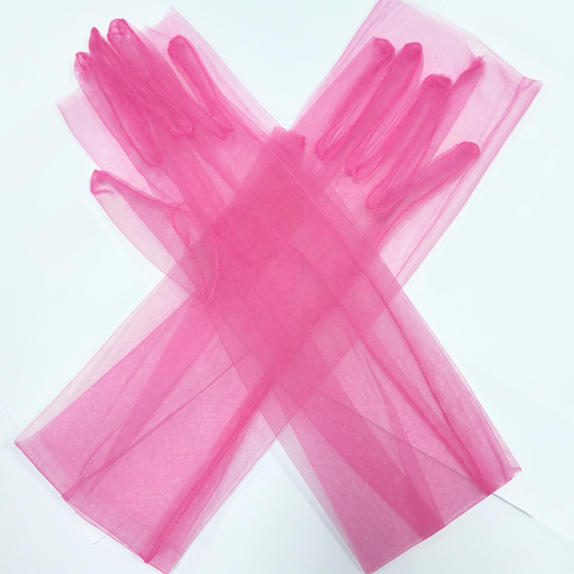 Sheer Tulle Long Gloves For Wedding Prom Bridal GL001 SHEER FAIRY
