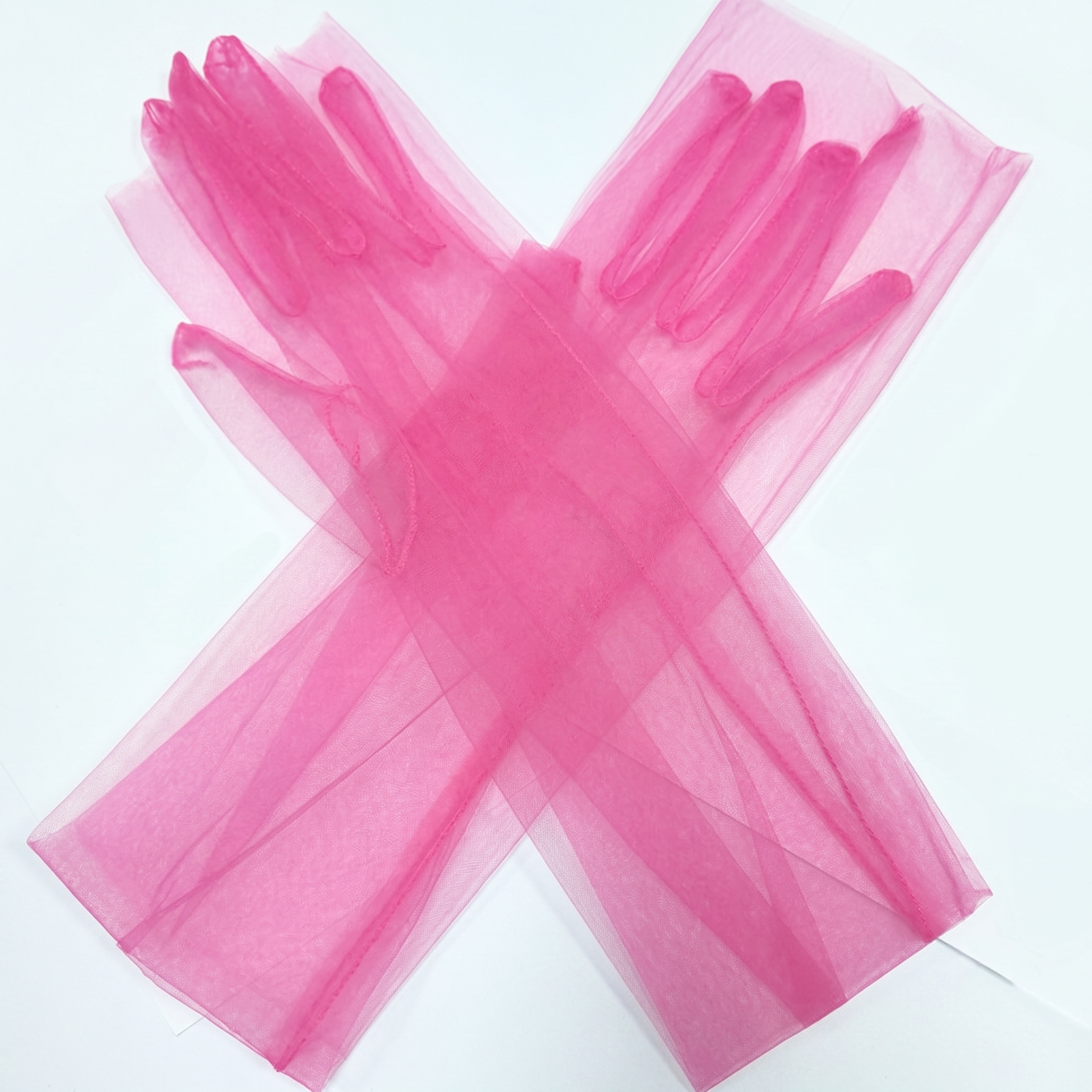 Sheer Tulle Long Gloves For Wedding Prom Bridal GL001 SHEER FAIRY