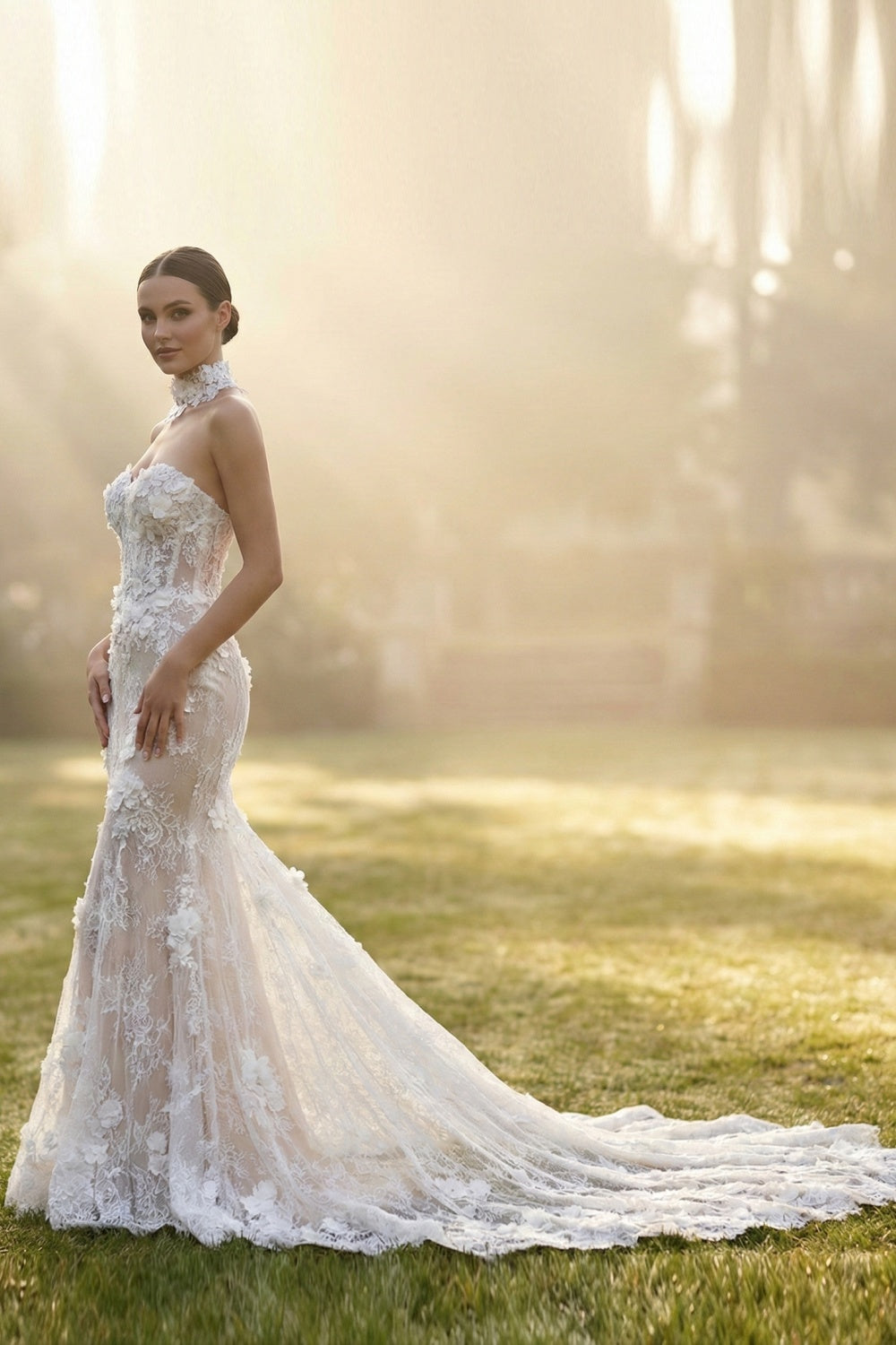 Luxury Strapless Mermaid Off Shoulder Wedding Dress SW645 Sheer Fairy