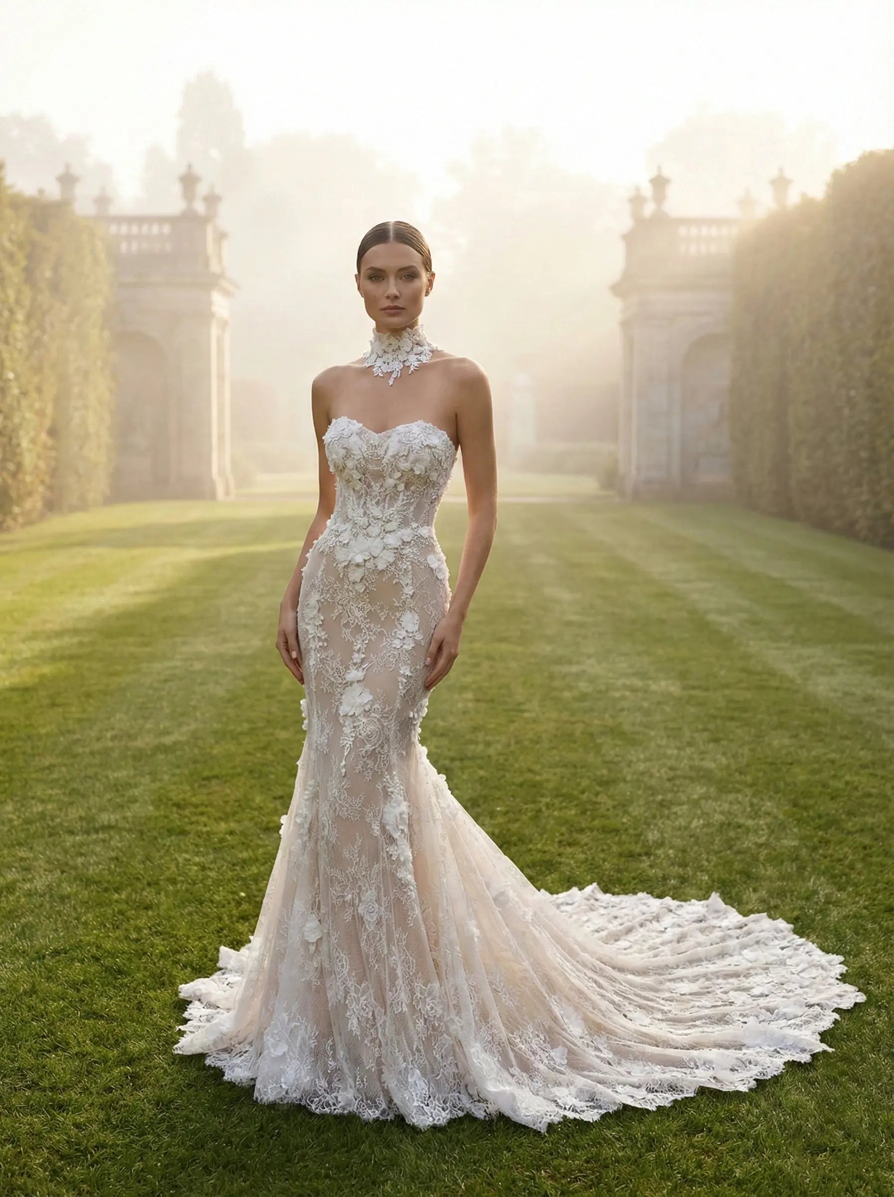 Luxury Strapless Mermaid Off Shoulder Wedding Dress SW645 Sheer Fairy