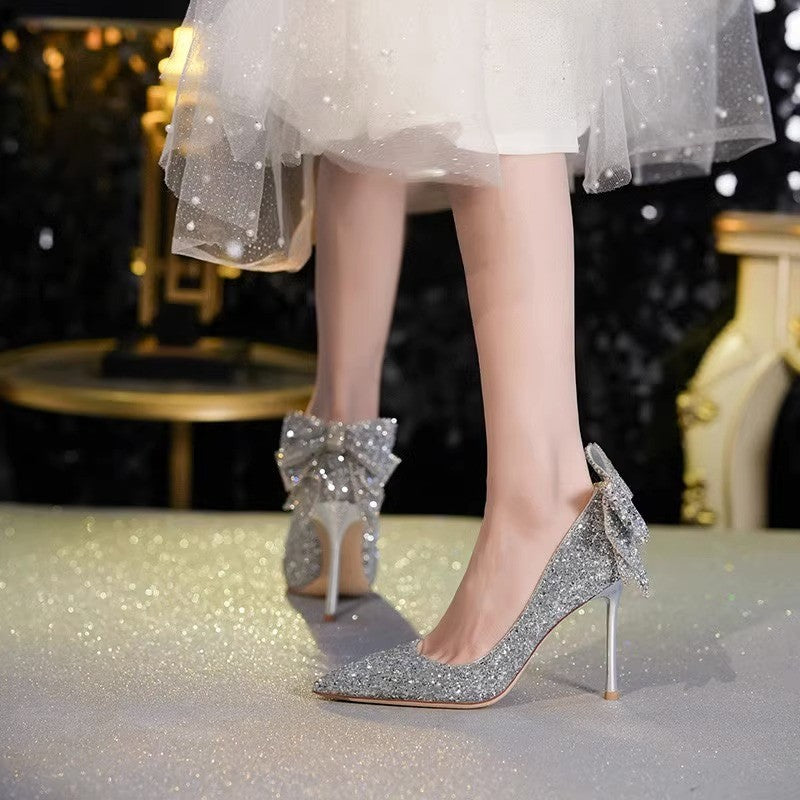 Luxury Crystal Bow High Heels HH002