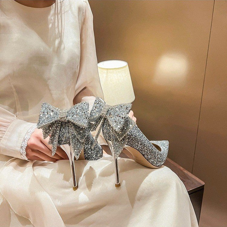 Luxury Crystal Bow High Heels HH002