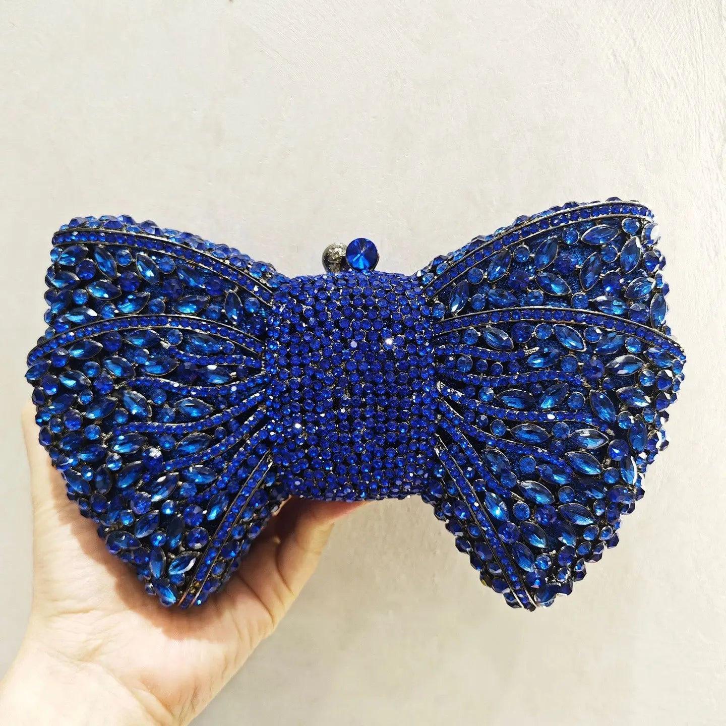 Beaded Bow Clutch Statement Evening Purse for Formal Events HB015 Sheer Fairy