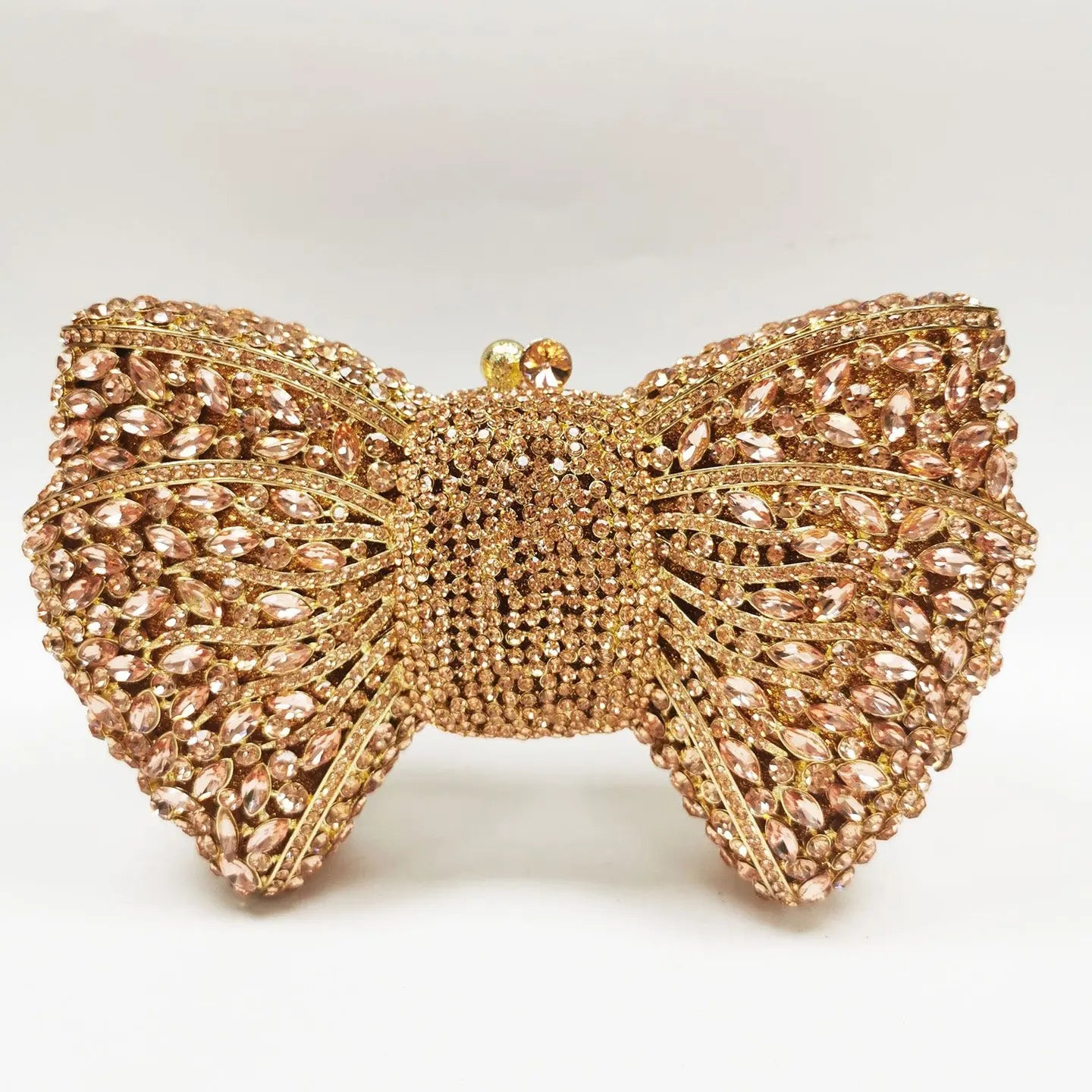 Beaded Bow Clutch Statement Evening Purse for Formal Events HB015 Sheer Fairy