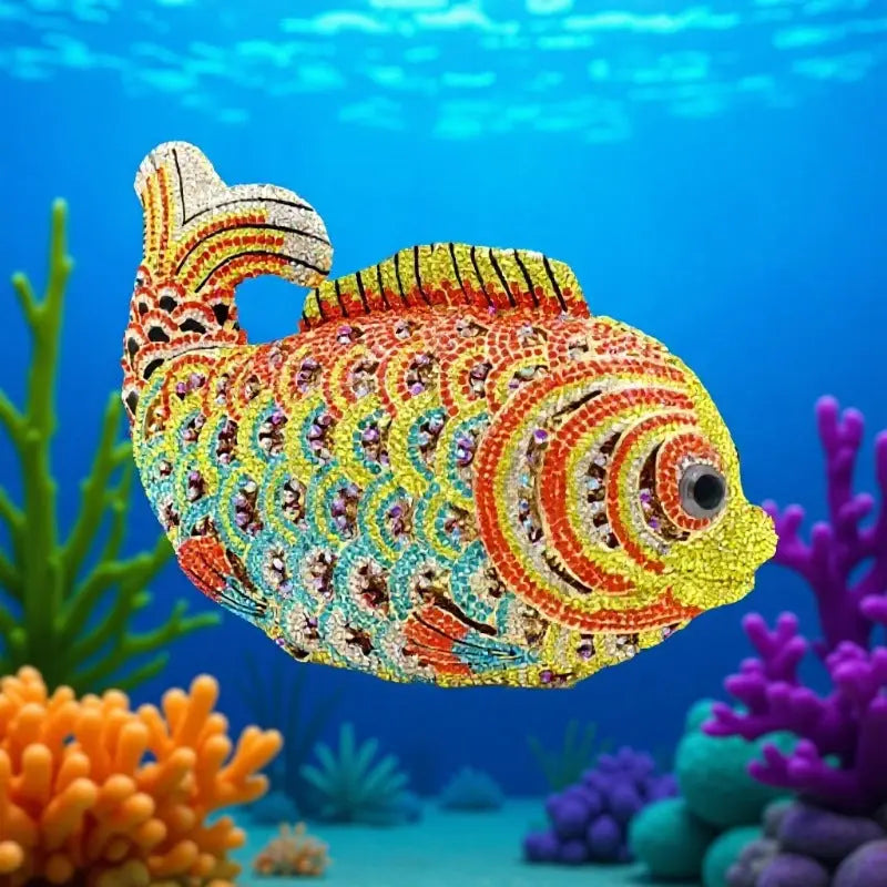 Hand-Beaded Rainbow Fish Clutch HB020 Sheer Fairy