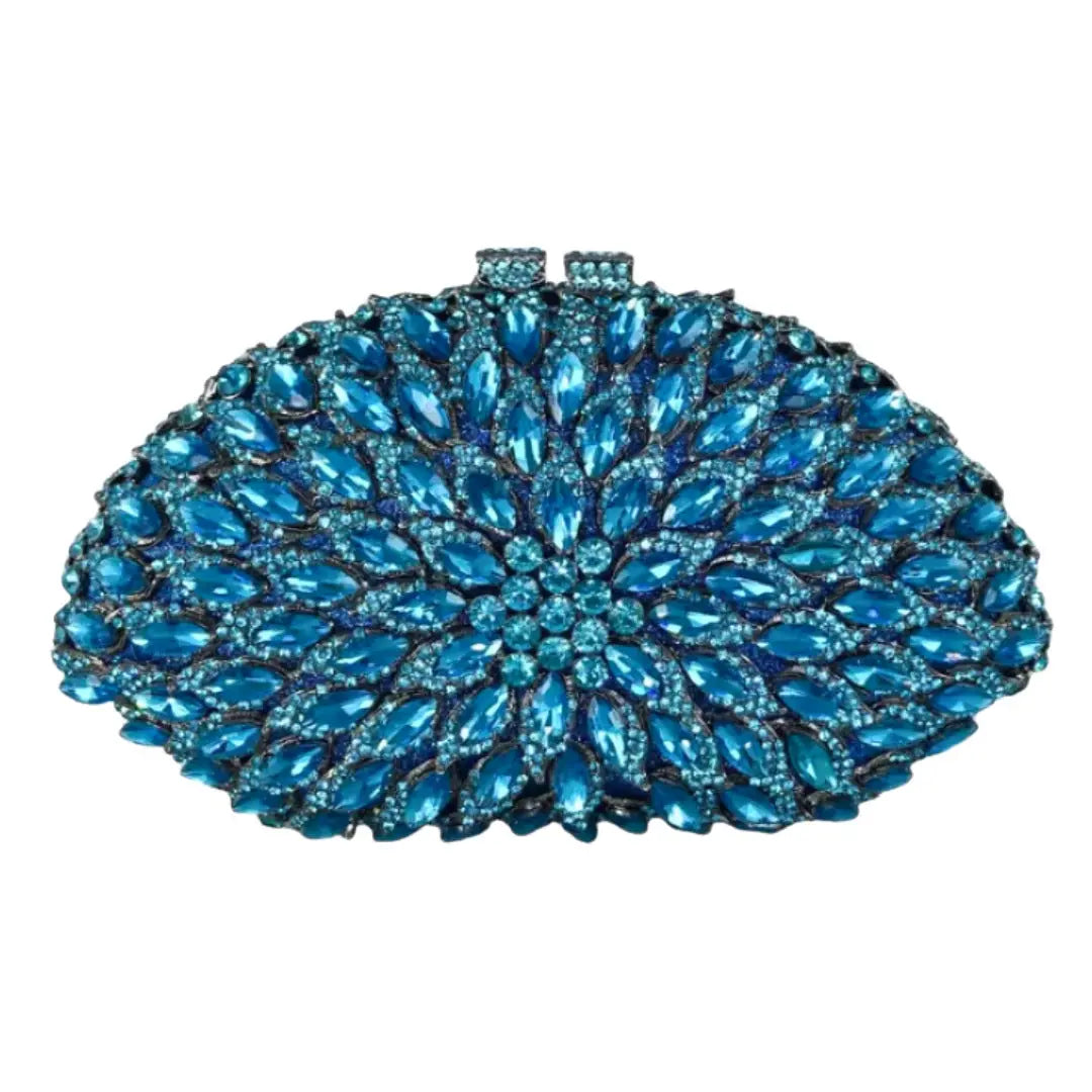 Silver Crystal Starburst Clutch Rhinestone Evening Purse HB022 Sheer Fairy