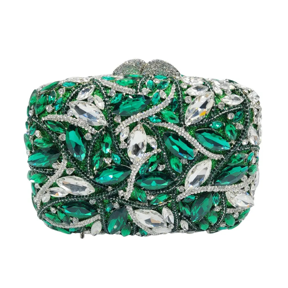 Teardrop Rhinestone Crystal Floral Clutch HB024 Sheer Fairy