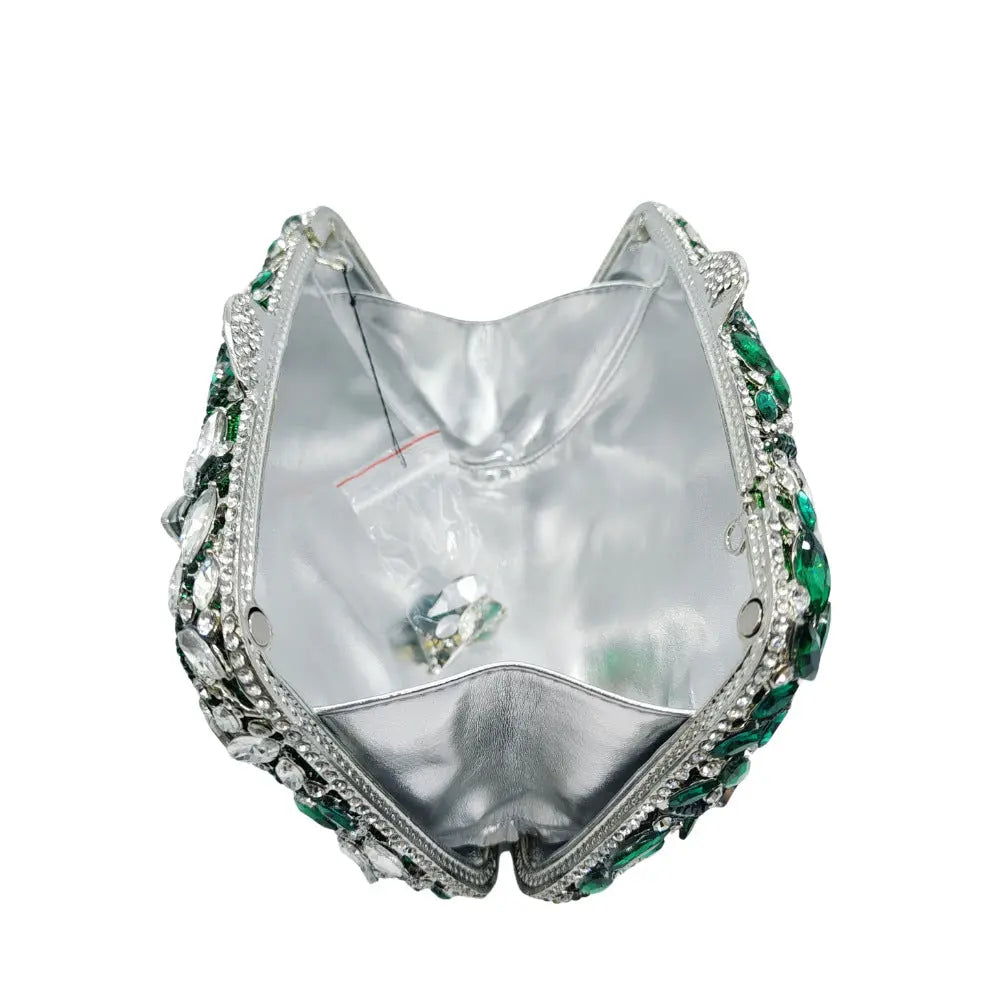 Teardrop Rhinestone Crystal Floral Clutch HB024 Sheer Fairy