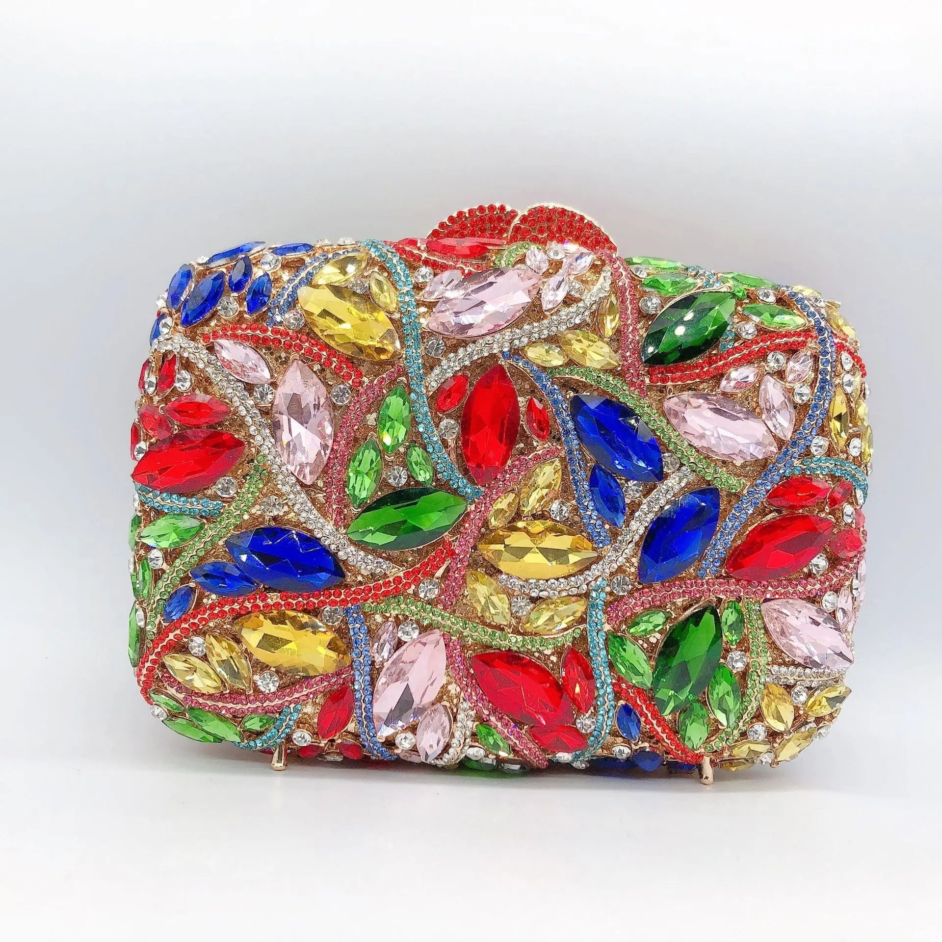 Teardrop Rhinestone Crystal Floral Clutch HB024 Sheer Fairy