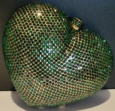 Heart Shaped Crystal Evening Clutch Bag HB027 Sheer Fairy