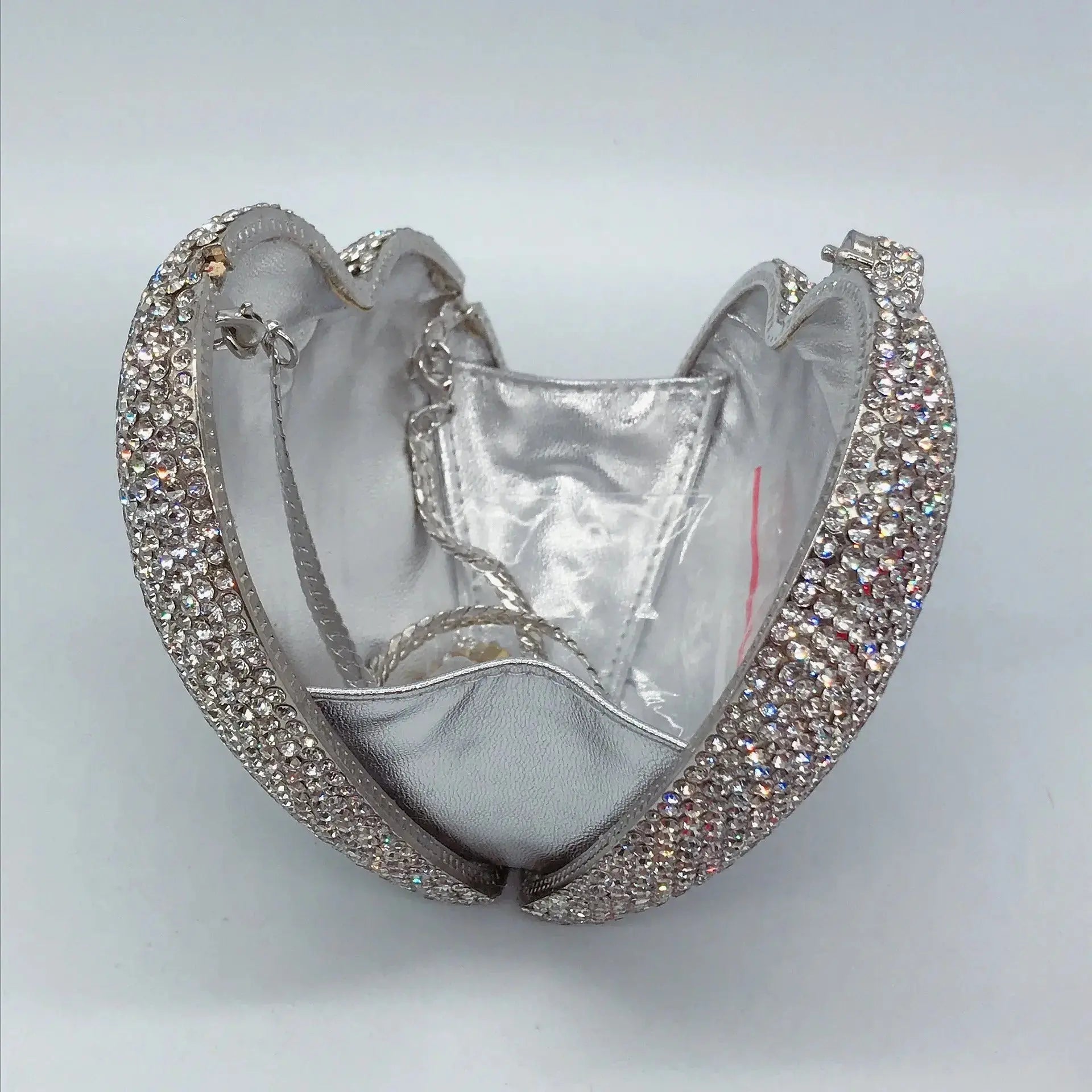 Heart Shaped Crystal Evening Clutch Bag HB027 Sheer Fairy