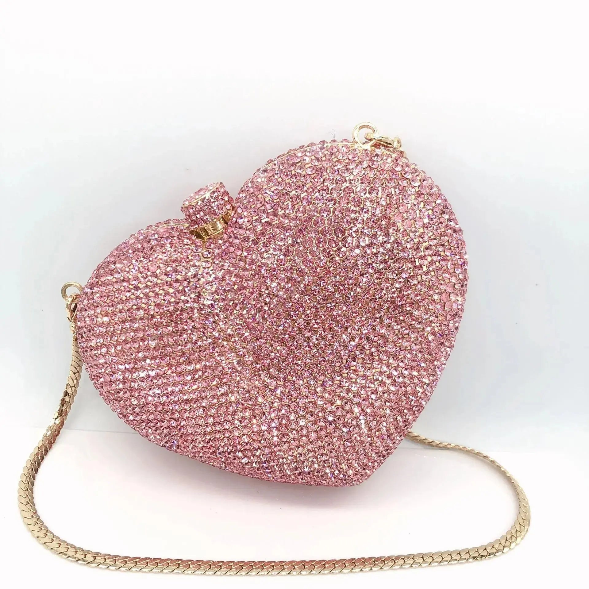 Heart Shaped Crystal Evening Clutch Bag HB027 Sheer Fairy