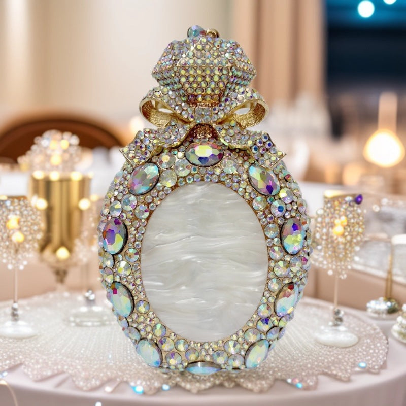 Luxury Perfume Bottle Rhinestone Evening Clutch Bag HB031 Sheer Fairy