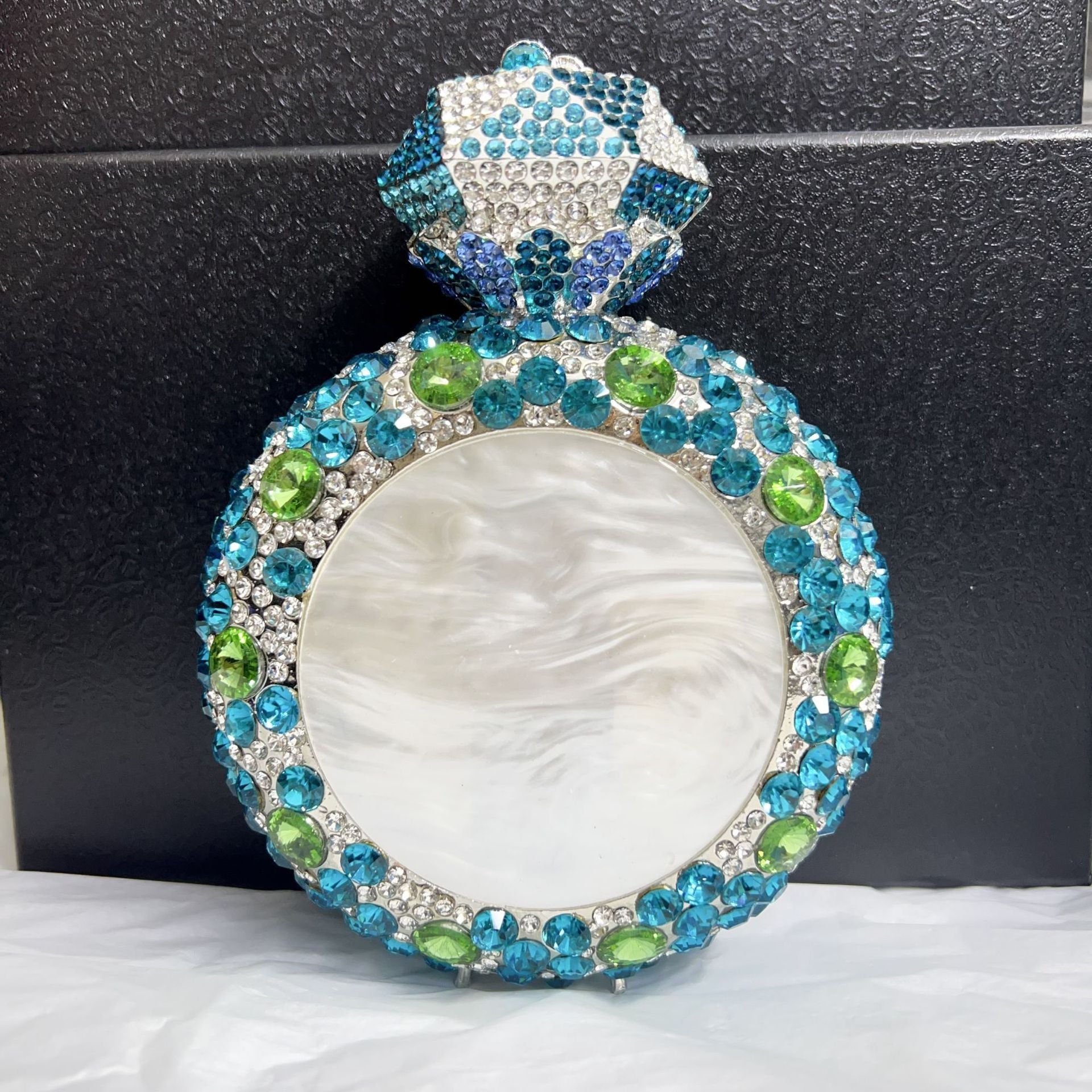 Luxury Round Gemstone Rhinestone Evening Clutch Bag HB032 Sheer Fairy