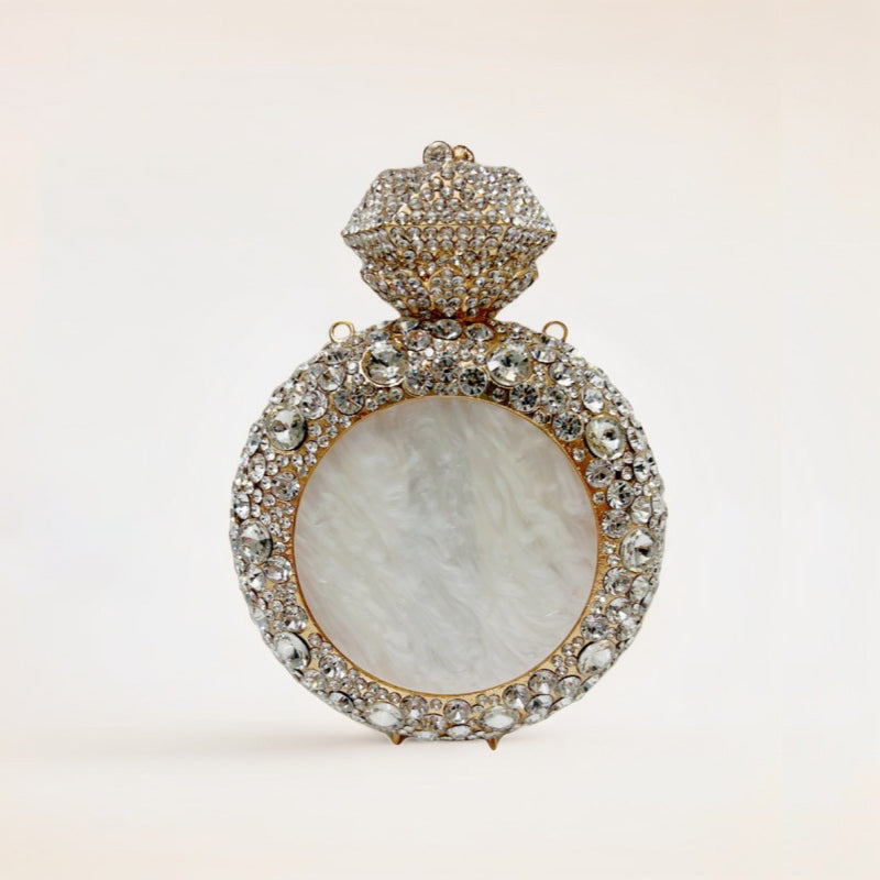 Luxury Round Gemstone Rhinestone Evening Clutch Bag HB032 Sheer Fairy