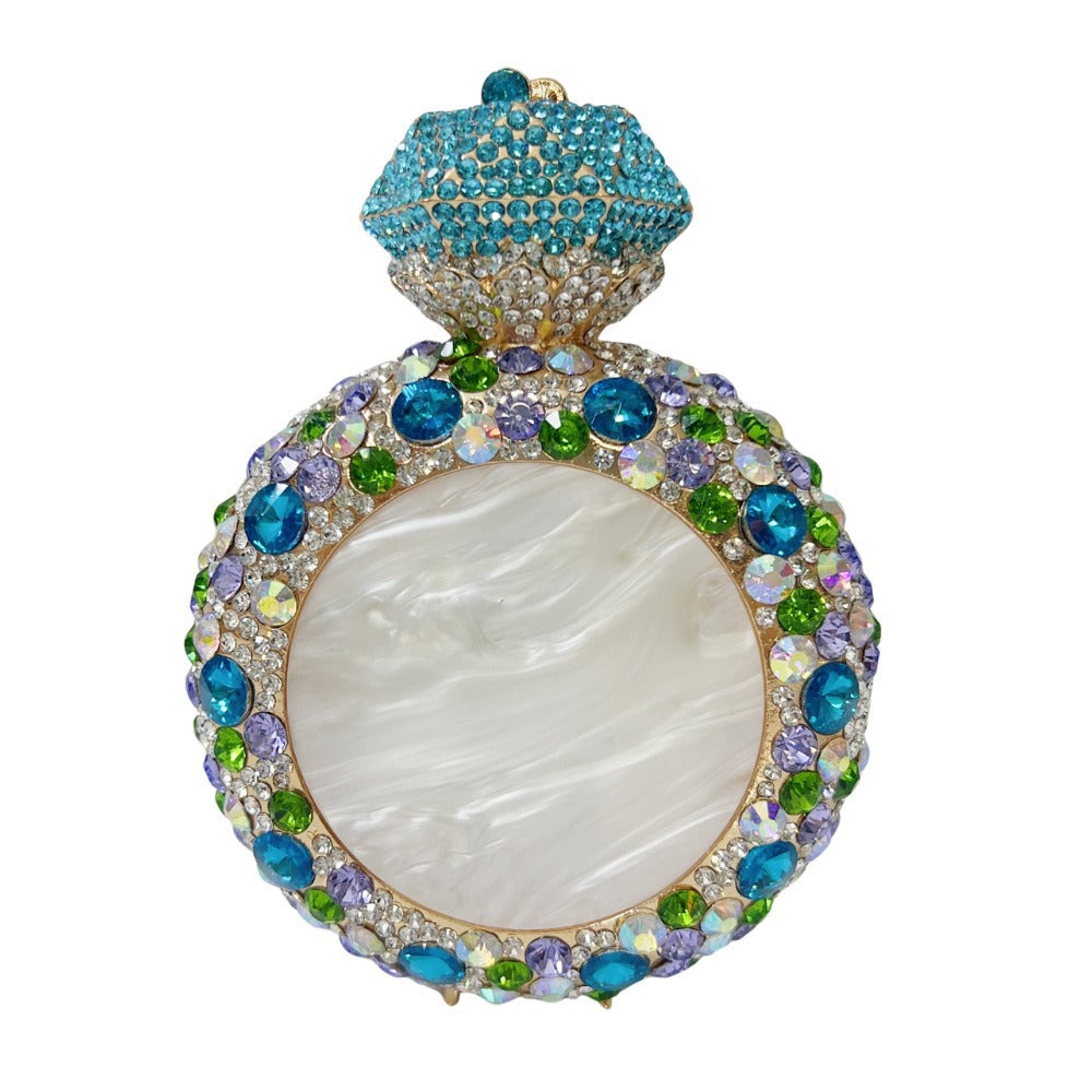 Luxury Round Gemstone Rhinestone Evening Clutch Bag HB032 Sheer Fairy