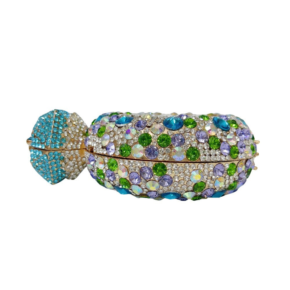 Luxury Round Gemstone Rhinestone Evening Clutch Bag HB032 Sheer Fairy
