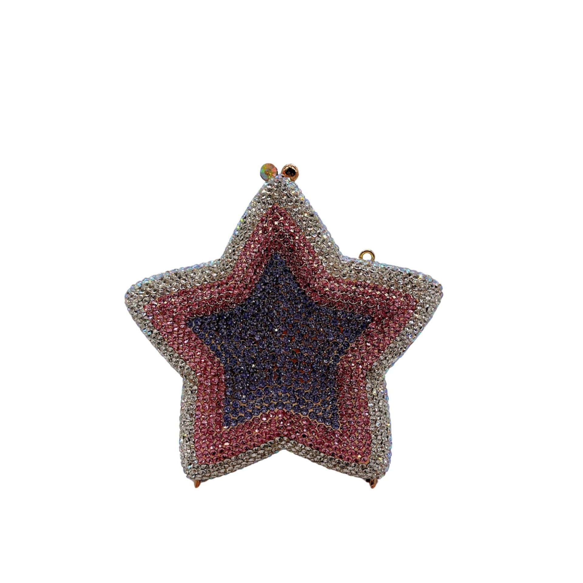 Sparkling Star Shaped Rhinestone Evening Clutch Bag HB033 Sheer Fairy