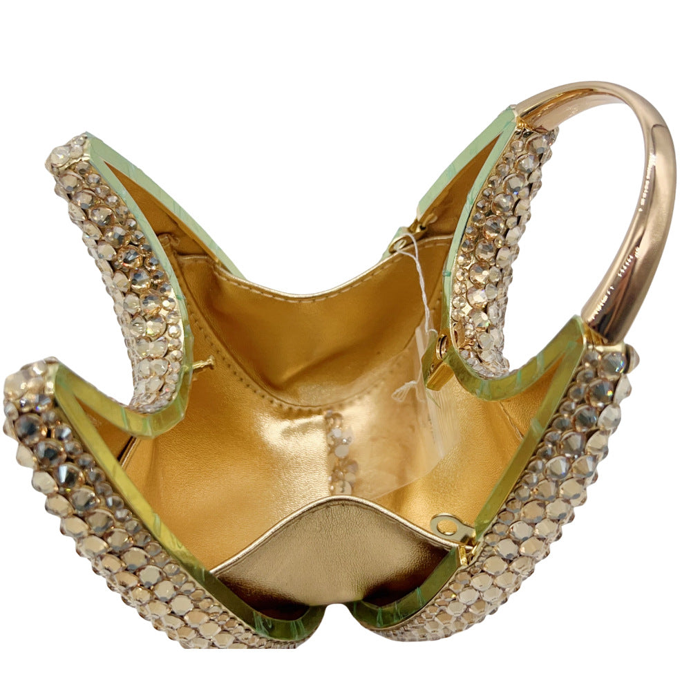 Luxury Conch Shell Rhinestone Evening Clutch Bag HB035 Sheer Fairy