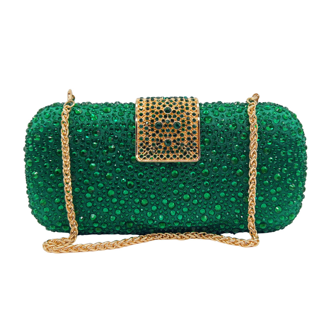 Classic Rectangular Rhinestone Evening Clutch Bag HB037 Sheer Fairy