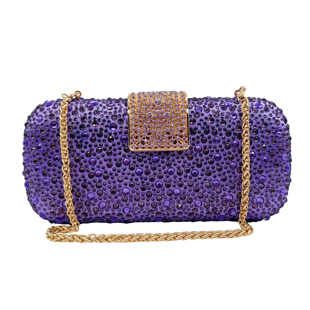Classic Rectangular Rhinestone Evening Clutch Bag HB037 Sheer Fairy