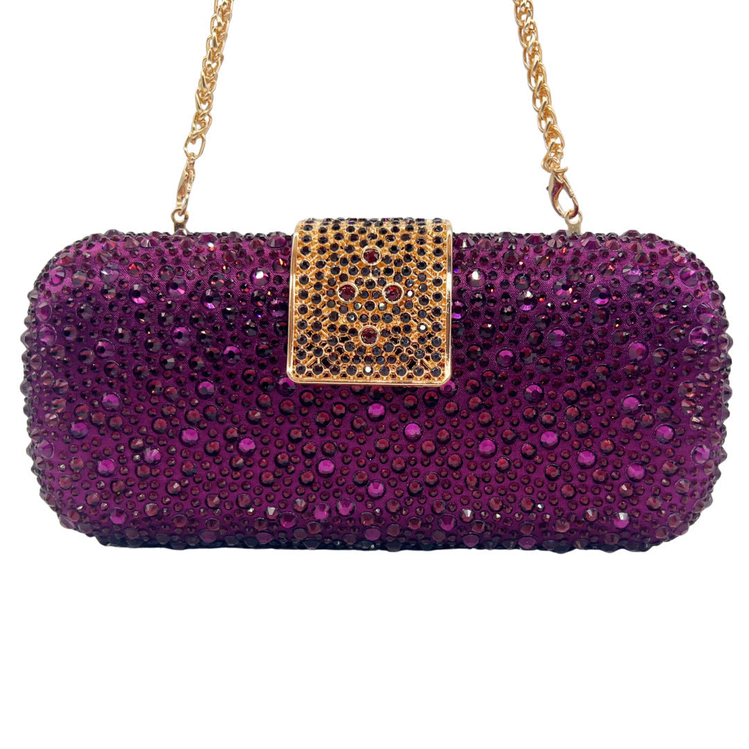 Classic Rectangular Rhinestone Evening Clutch Bag HB037 Sheer Fairy