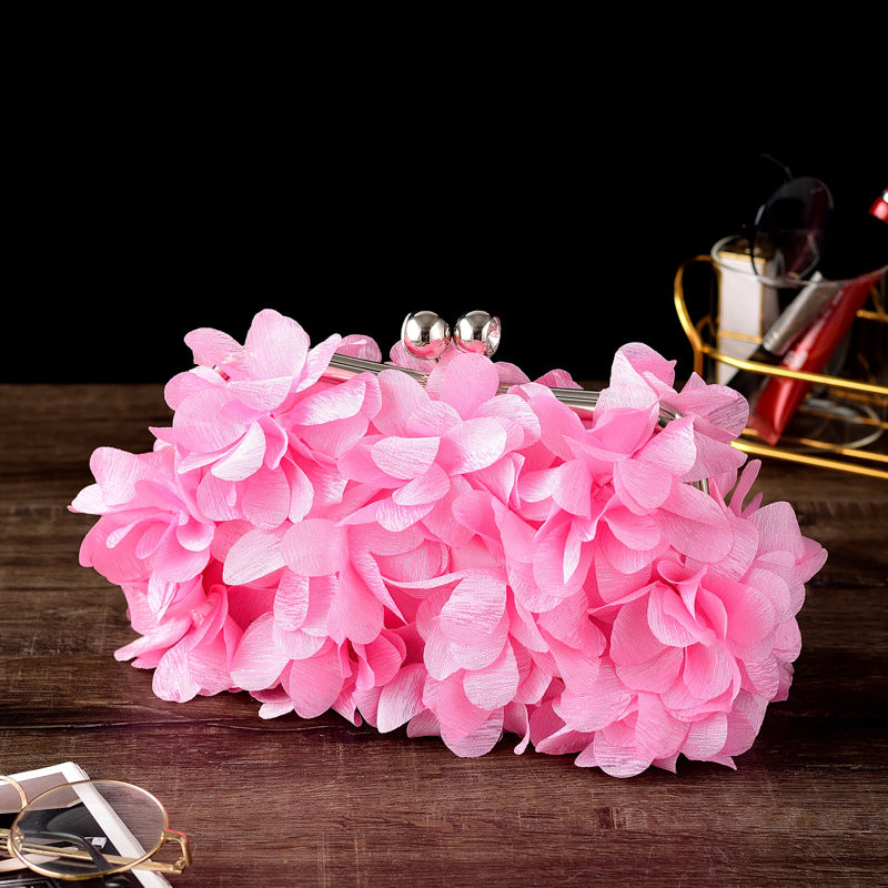 Elegant 3D Floral Chiffon Evening Clutch Bag HB039 Sheer Fairy