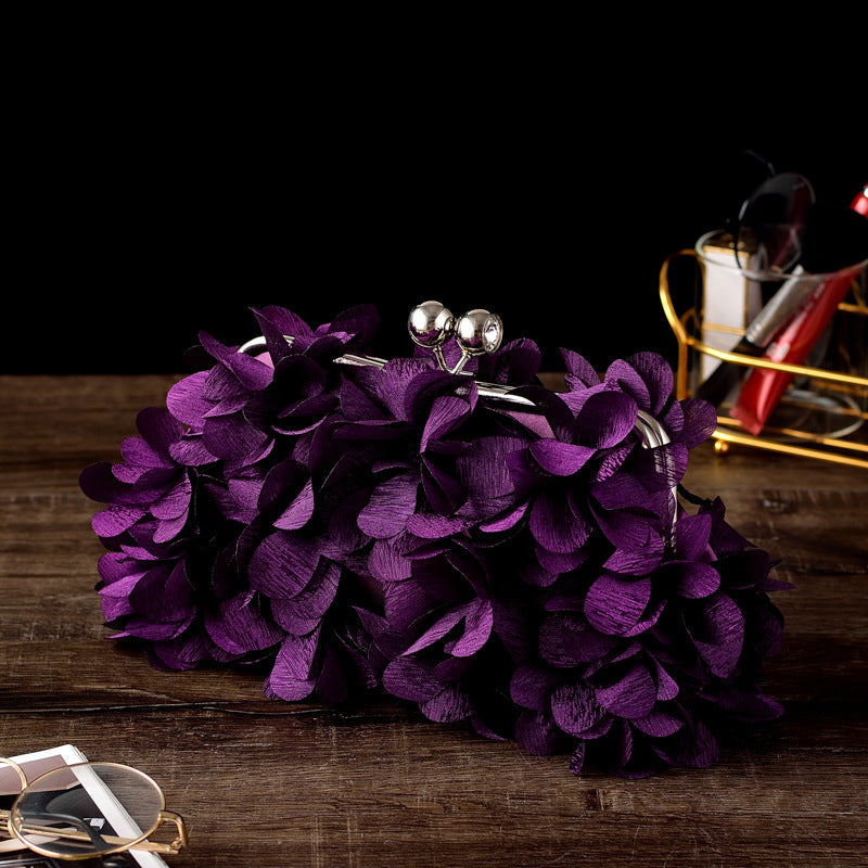Elegant 3D Floral Chiffon Evening Clutch Bag HB039 Sheer Fairy
