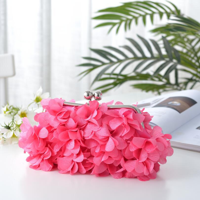 Elegant 3D Floral Chiffon Evening Clutch Bag HB039 Sheer Fairy