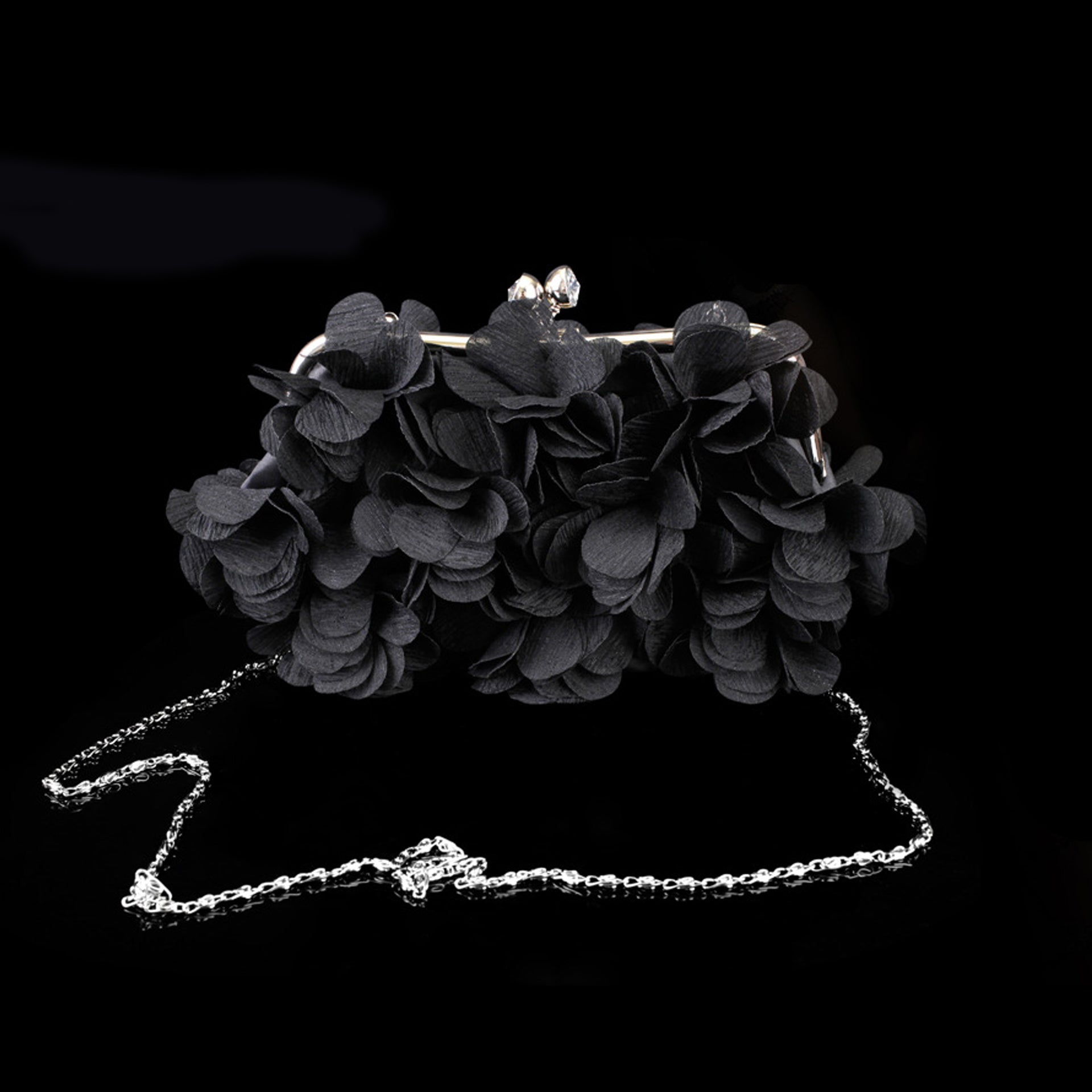 Elegant 3D Floral Chiffon Evening Clutch Bag HB039 Sheer Fairy