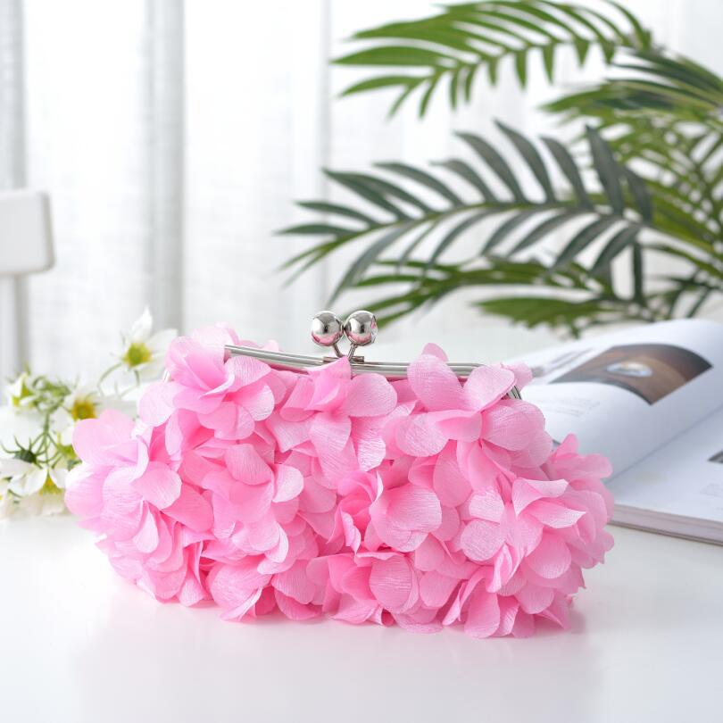 Elegant 3D Floral Chiffon Evening Clutch Bag HB039 Sheer Fairy