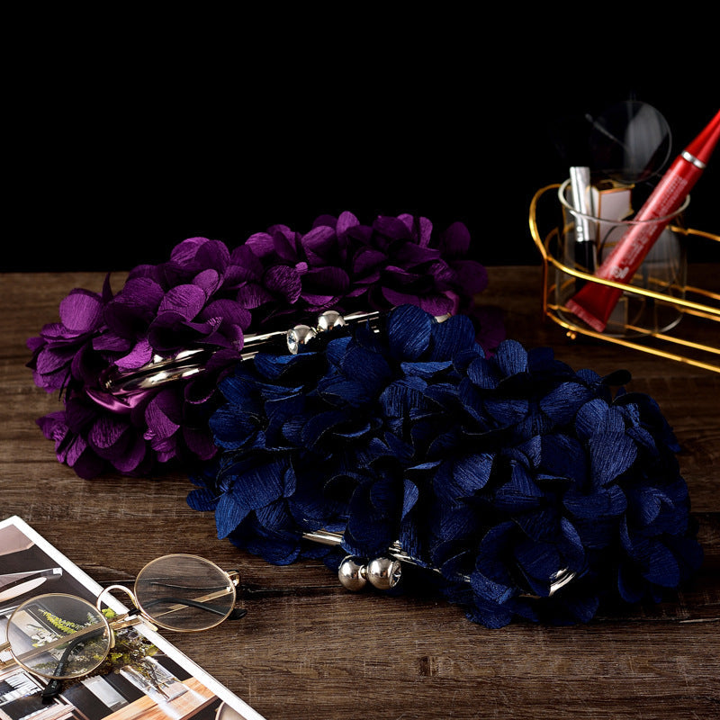 Elegant 3D Floral Chiffon Evening Clutch Bag HB039 Sheer Fairy
