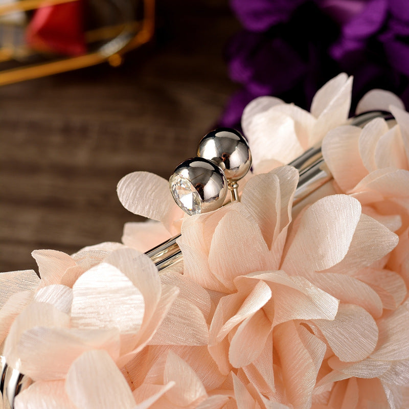 Elegant 3D Floral Chiffon Evening Clutch Bag HB039 Sheer Fairy