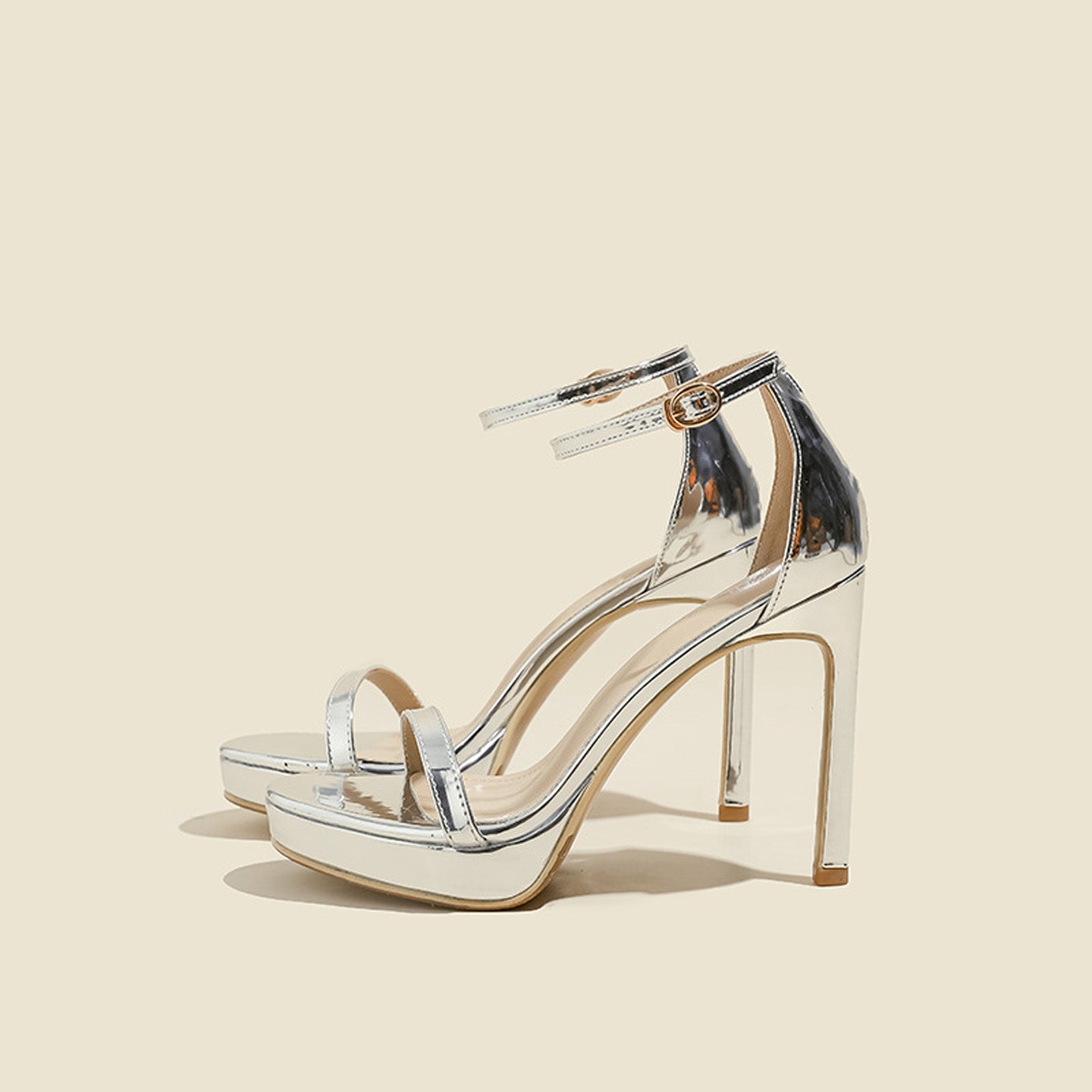 Nude Ankle Strap High Heels HH001