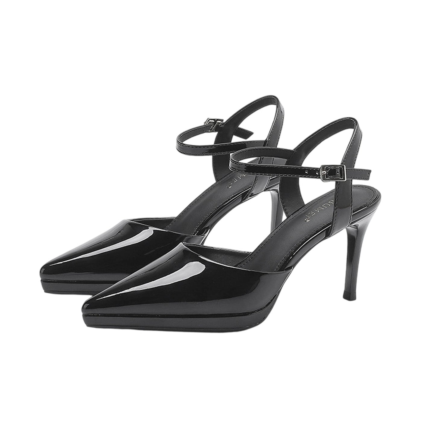 Classic Black Ankle Strap Pointed Toe High Heels HH004